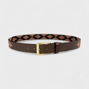 Ceinture POLO BELT, ceinture argentine, cuir de vachette pleine fleur 100%, boucle en laiton durable - largeur 32 mm, épaisseur 4 mm, couleur tan noir - Product Image 4