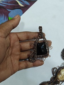 Handmade Copper Wire Wrapped Green Aventurine Pendant with Tree Design Boho Jewelry Wholesale - Product Image 3