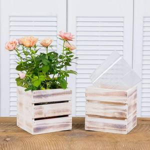 Jardinière carrée en bois pour jardin intérieur et extérieur, pots décoratifs en bois pour fleurs, décoration intérieure, fabriqué au Vietnam - Product Image 5