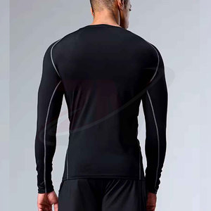 Camiseta de compresión OEM para hombre, transpirable, elástica, para entrenamiento deportivo y uso diario, ropa deportiva de compresión personalizada para hombre - Product Image 2