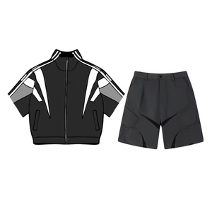 Ensembles coupe-vent sublimés abordables, survêtements unisexes en nylon coupe-vent de couleur unie, style streetwear personnalisé - Product Image 6