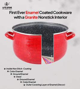 <b>Non</b> <b>Stick</b> Cookware <b>Set</b> Enamel Coating with Induction Base Cooking <b>Pots</b> and Pans Complete Kitchenware <b>Set</b> - Product Image 3