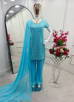 Ensemble de costume tendance de créateur, entièrement cousu, prêt-à-porter, haut, pantalon et dupatta, haute qualité, ethnique, pour l'hiver, l'été, les fêtes, les mariages et les festivals