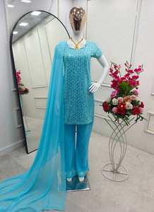 Ensemble de costume tendance de créateur, entièrement cousu, prêt-à-porter, composé d'un haut, d'un pantalon et d'un dupatta, tenue ethnique de haute qualité pour les mariages et les festivals - Product Image 5