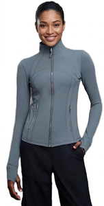 Chaqueta Deportiva Impermeable para Mujer, Ligera, con Cierre, Bolsillos Delanteros, Spandex/Nylon, Manga Larga, para Gimnasio, Yoga, con Orificios para el Pulgar - Product Image 6