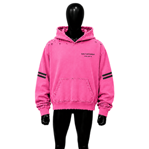 Sudadera con Capucha Extra Grande Rosa Personalizada para Hombre, Algodón French Terry Lavado, Estilo Otoñal, Favorita para el Día a Día, Esencial para el Invierno, Funcional - Product Image 1