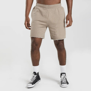 Shorts de jogging OEM pour hommes en molleton bouclette personnalisable avec cordon de serrage, en coton tricoté uni, pour l'été, avec logo personnalisé - Product Image 1