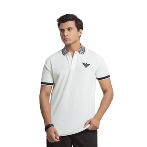 Chemise en jersey de coton blanc pour homme, manches courtes, coupe classique, respirante, décontractée, pour le golf, le bureau, l'été, au quotidien - Product Image 3