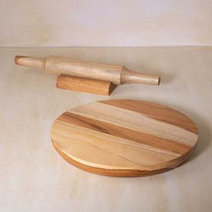 Juego de Rodillo y Tabla para Amasar de Madera Premium, Chakla Belan Hecho a Mano para Cocina, Repostería y Preparación de Roti - Product Image 4