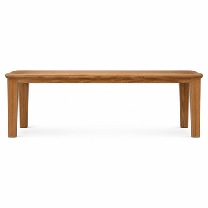 Mesa de Comedor Rectangular de Teca Sólida de Estilo Escandinavo Moderno, Patas Cónicas, Ecológica, Duradera, Impermeable, para 10 Personas, para Hogar, Hotel, Escuela - Product Image 1
