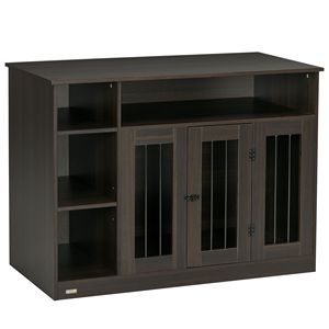 "Rectangle Villa <b>Crate</b> for Medium to Large Dogs Brown Lockable Storage 47x23.5x35" - Product Image 1