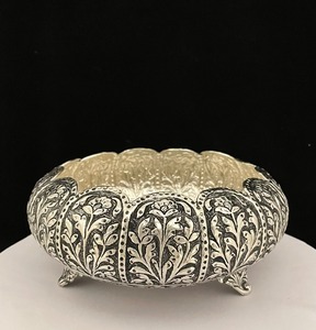 Nouvelle arrivée fabriqué à la main argent plaqué urli pour la cérémonie haldi gravé éléphant Design urli laiton inde décor - Product Image 3
