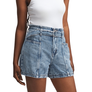 Shorts en jean originaux pour femmes - Tissu tricoté 100% coton respirant et à séchage rapide, prêt pour l'hiver, bleu foncé - Product Image 2