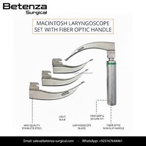 Ensemble de laryngoscopes à fibres optiques Mega Light intégrés Macintosh avec lames manuelles en métal - Product Image 2