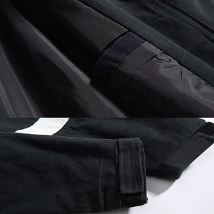 Chaqueta Deportiva Negra para Hombre, Diseño con Bloques de Color Blanco, Cuello Alto, Resistente al Viento, Bolsillo Frontal, Cierre de Cremallera, Transpirable - Product Image 2