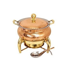 Premium Stainless Steel Copper <b>Food</b> Warmer Set Hydraulic Mirror-Polished Buffet <b>Server</b> With Fuel Holders For Wedding Banquets - Product Image 3