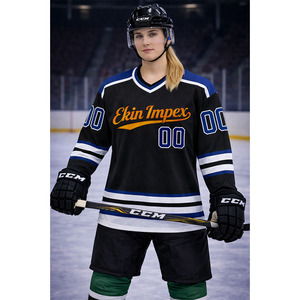 Maillot de hockey sur glace personnalisé avec logo, équipement de hockey en gros, combinaison de hockey, veste longue, maillot de hockey 100 % polyester - Product Image 4