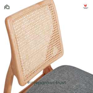 Modern European Asoka <b>Stacking</b> <b>Dining</b> <b>Chair</b> Teak Wood Frame Natural Rattan Eco-Friendly PP Material Apartment Outdoor Hotel - Product Image 5