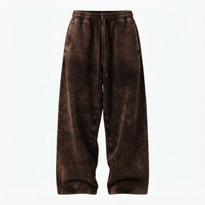 Wholesale Acid Wash Baggy Sweatpants Vintage Heavyweight Cotton Mineral Wash Mens Joggers Loose Fit Streetwear Pants - Product Image 4