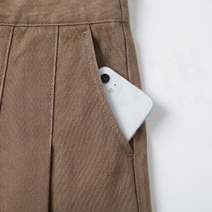 Minifalda Plisada para Mujer, Color Sólido, Cintura Alta, Corte Regular, Tejido de Tela, Cómoda, Estilo para Todas las Temporadas - Product Image 5