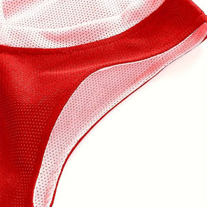 Conjunto de Uniforme de Baloncesto Reversible Personalizado, Rojo y Blanco, Uniforme de Equipo Transpirable de Malla de Poliéster con Logotipo, Nombre y Número del Fabricante - Product Image 5