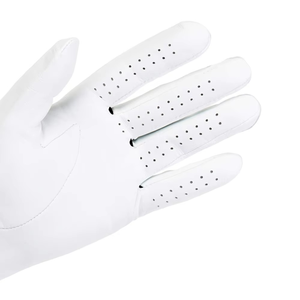<b>White</b> Full Finger Golf Glove PU Leather Breathable Right Hand Unisex Sports Use <b>Hook</b> and Loop Closure Custom Brand Model NSL-343 - Product Image 3