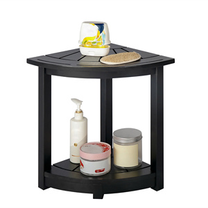 Acacia Wood Corner Stool Featuring Durable Hardwood Frame And Compact Design Suitable For Seating Storage And Corner Placement - Product Image 1