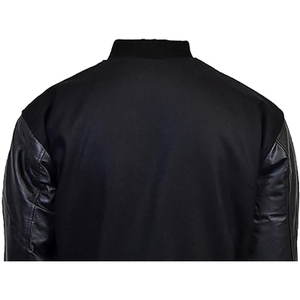 Black Color Baseball Jackets in Black Color Stand Collar Wool Fabric Comfortable Sustainable Stylish Jackets for <b>Men</b> Adults - Product Image 4