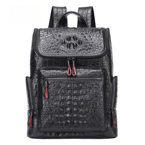 Vintage Crocodile Pattern Leather <b>Rucksack</b> Backpack Waterproof Anti Theft <b>Large</b> Capacity Travel Daypack Unisex - Product Image 3