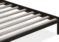 Lit plateforme flottant pliable moderne sculpté à la main en gros |   Cadre de lit en bois de manguier massif avec base en forme de traîneau