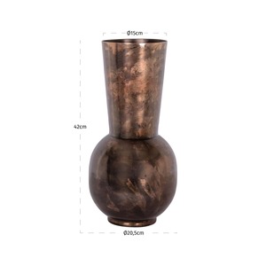 Decor With Purpose Handmade Bronze Tabletop <b>Vase</b> Rustic Design 42cm Height Ø15cm Top Ø20.5cm Base - Product Image 1