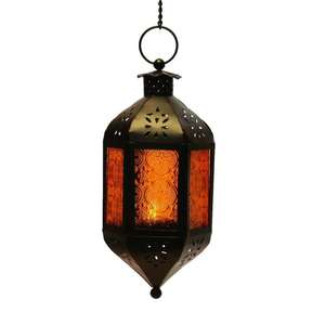Antique Candle Holder Cheap Price Metal Hanging Moroccan Style <b>Glass</b> <b>Lanterns</b> Events Ramadan Decoration Accessories - Product Image 3