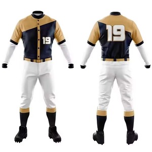 Custom <b>Baseball</b> Softball Jersey Uniform <b>Sets</b> Adult Men Short Sleeve V-neck Adjustable Strap Quick Dry Anti-Bacterial Breathable - Product Image 3