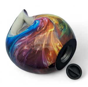 Urnas de Cremación para Adultos con Forma de Lágrima y Corazón, Acabado Colorido Antiguo, para Cenizas Funerarias, Metal, Latón/Aluminio - Product Image 4