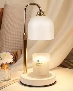 Dimmable Glass Candle Warmer Lamp with Wood Base Vintage Electric Wax Melter for Scented Candles Bedroom Home Decor - Product Image 3