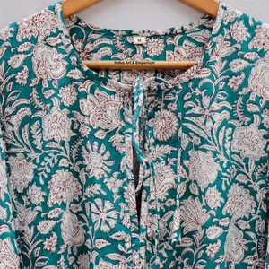 Beautiful floral Cotton Block Printed <b>dress</b> <b>Dress</b> For Casual wear Hand Block Printed <b>Dress</b> - Product Image 2