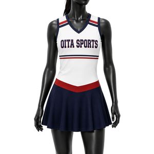 Camiseta Deportiva Sublimada Blanca, Azul Marino y Roja para Mujer, Uniforme Deportivo sin Mangas, Ropa para Entrenamiento y Actividades al Aire Libre - Product Image 1