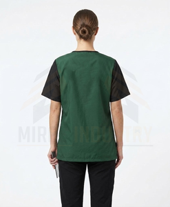 Women's <b>Green</b> Short Sleeve smocks Uniform with Front Pockets Breathable Polyester Top - Product Image 2