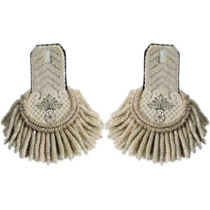 Epaulettes Bordados a Mano con Flecos de Hilo Plateado, Par Decorativo para Uniformes de Desfile y Ceremoniales, ¡Gran Venta! - Product Image 5