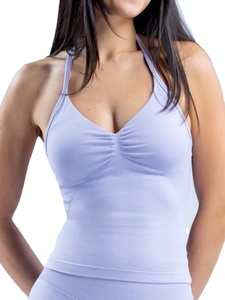 Camiseta sin mangas para correr ajustada de compresión para mujer con diseño de cuello Halter delantero y logotipo personalizado 2025 - Product Image 5