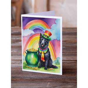 Perro Pastor Belga Día de San Patricio Tarjetas de felicitación Paquete 8 Whimsical A7 Tamaño 5x7 Tarjetas de nota en blanco con sobres - Product Image 2