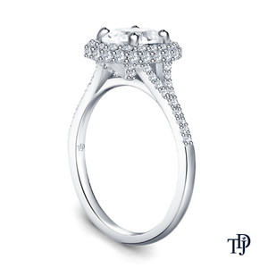Bague de fiançailles en or 10K avec pavé de diamants sur les côtés et halo central (diamant naturel) – Vente en gros OEM, fabricant et détaillant - Product Image 3
