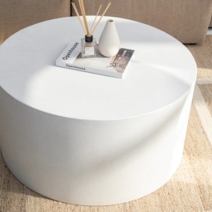 Vandana Astra lunaris โต๊ะกาแฟคอนกรีตสีขาวสำหรับตกแต่งห้องนั่งเล่นที่ทันสมัย - Product Image 3