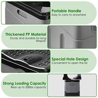 Toilette de camping portable pour voiture avec sac de transport pour la navigation de plaisance, la randonnée, les activités de plein air, pot de toilette d'urgence pliable avec couvercle et sacs poubelles, modèle D0100HPTX7U