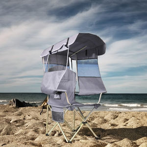 कैनोपी शेड स्टील चेयर के साथ समुद्र तट की कुर्सी, छावनी के लिए साइड पॉकेट, समुद्र तट, मछली पकड़ने के लिए साइड पॉकेट - Product Image 6