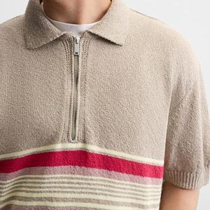 Tejido personalizable de alta calidad para hombre, tejido con cremallera para polos, ropa de calle de algodón/poliéster, tela transpirable de talla grande - Product Image 3