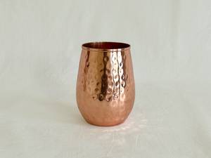Pure <b>Copper</b> HandCrafted <b>Copper</b> Tumbler : Vintage Hammered Design <b>Copper</b> Tumbler in 8-10 oz by World Craft Impex - Product Image 1