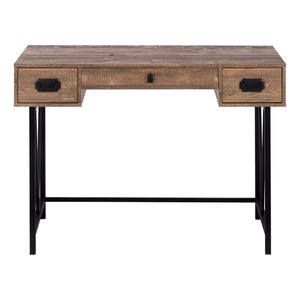 48\"l Home Office Laptop <b>Computer</b> Desk Brown Laminate Black Metal Transitional Featuring Storage Drawers for <b>Workstation</b> - Product Image 6