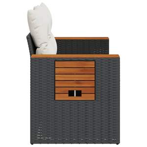 Conjunto de Sofás de Jardín en Negro y Blanco Crema - Product Image 6