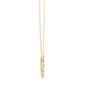 Collier pendentif en or 18 carats avec diamants ovales et baguettes pour femme, bijoux minimalistes de luxe, cadeau d'anniversaire - Product Image 2